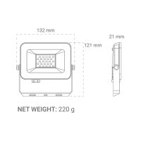 LED REFLEKTOR 20W ALX-20BK